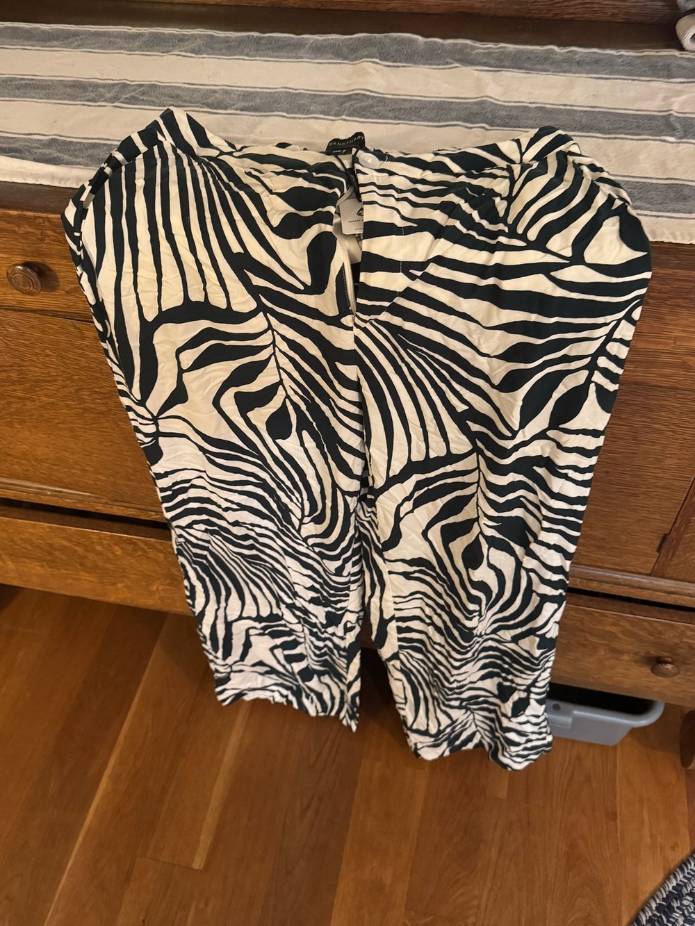 Womens Zebra-Print Wide Leg pant